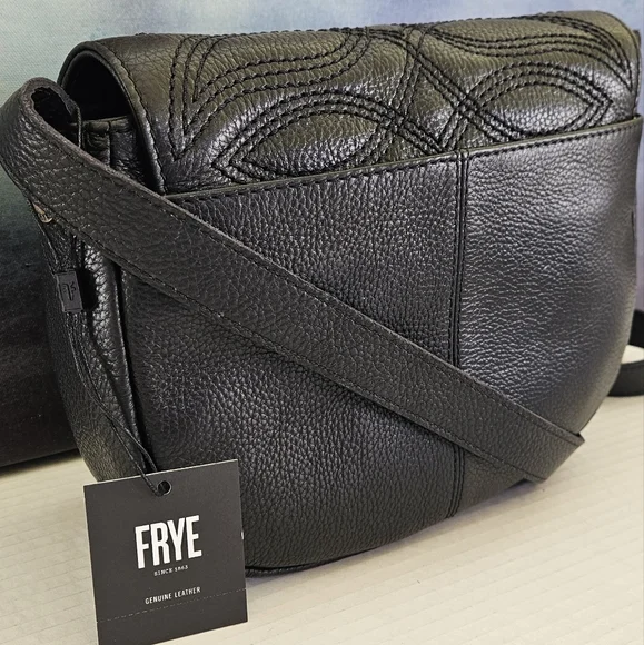 FRYE Black Pebble Saddle Crossbody Bag NWT - Picture 14 of 16
